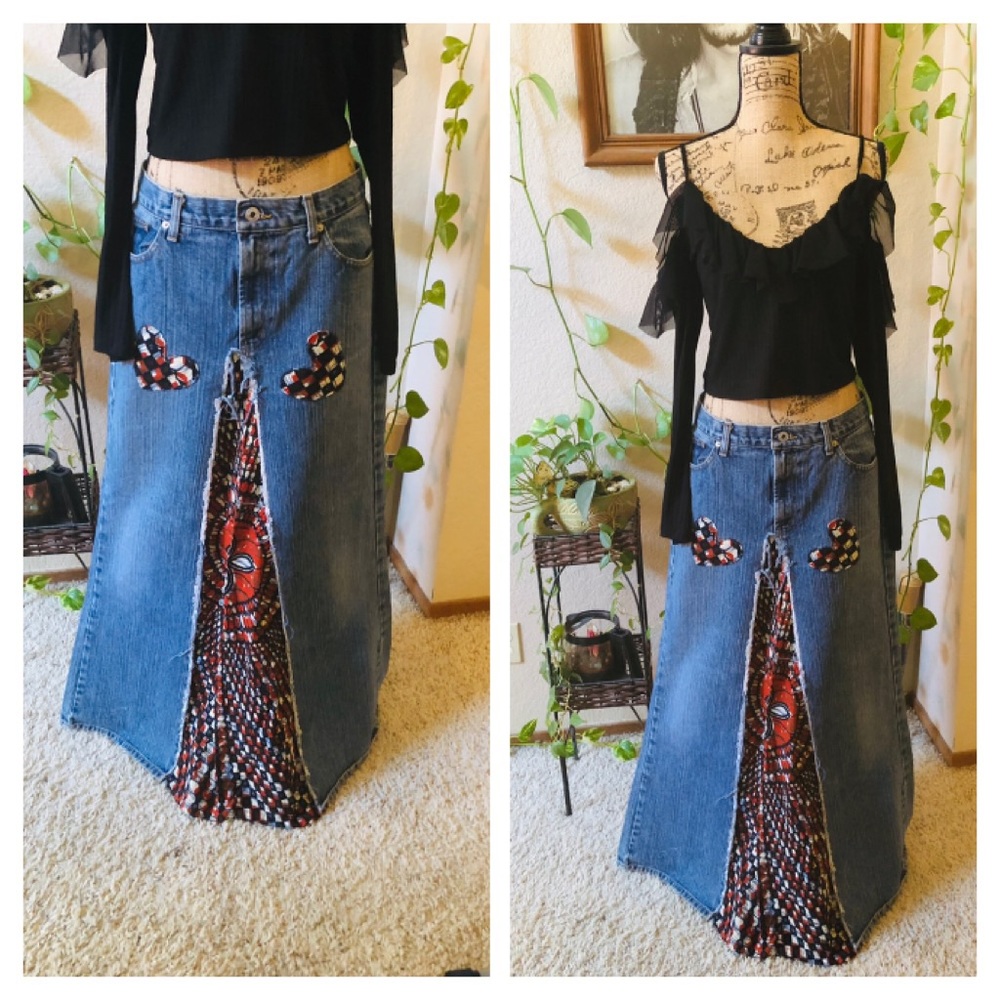 Custom Maxi Jean Skirt 💕